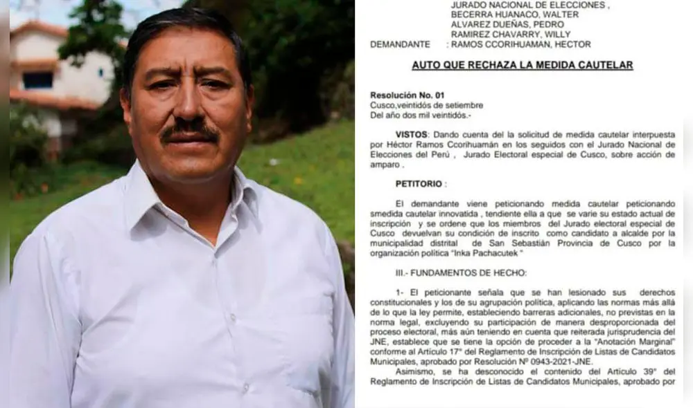 Cusco: candidato de San Sebastián, Hector Ramos, quedó excluido de la contienda electoral. Foto: Facebook Cusco: candidato de San Sebastián, Hector Ramos, quedó excluido de la contienda electoral. Foto: Facebook