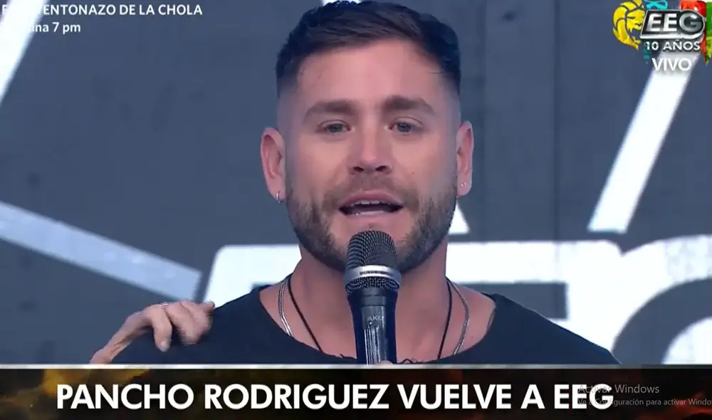 Pancho Rodríguez pegó la vuelta a "Esto es guerra" tras estar nueve meses fuera del Perú. Foto: captura América TV Pancho Rodríguez pegó la vuelta a "Esto es guerra" tras estar nueve meses fuera del Perú. Foto: captura América TV