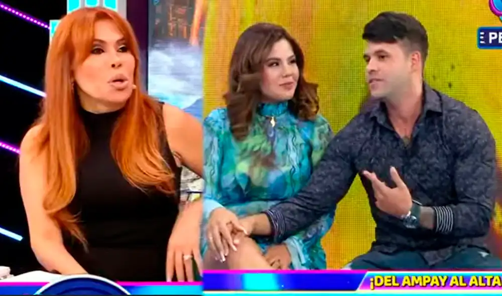 Estrella Torres y Kevin Salas se presentaron en el set de Magaly Medina. Foto: capturas ATV Estrella Torres y Kevin Salas se presentaron en el set de Magaly Medina. Foto: capturas ATV