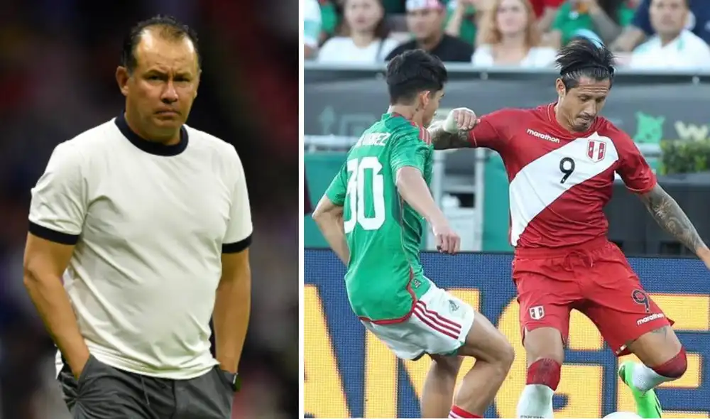 Juan Reynoso debutó como técnico de la selección peruana ante México. Foto: composición/AFP/FPF