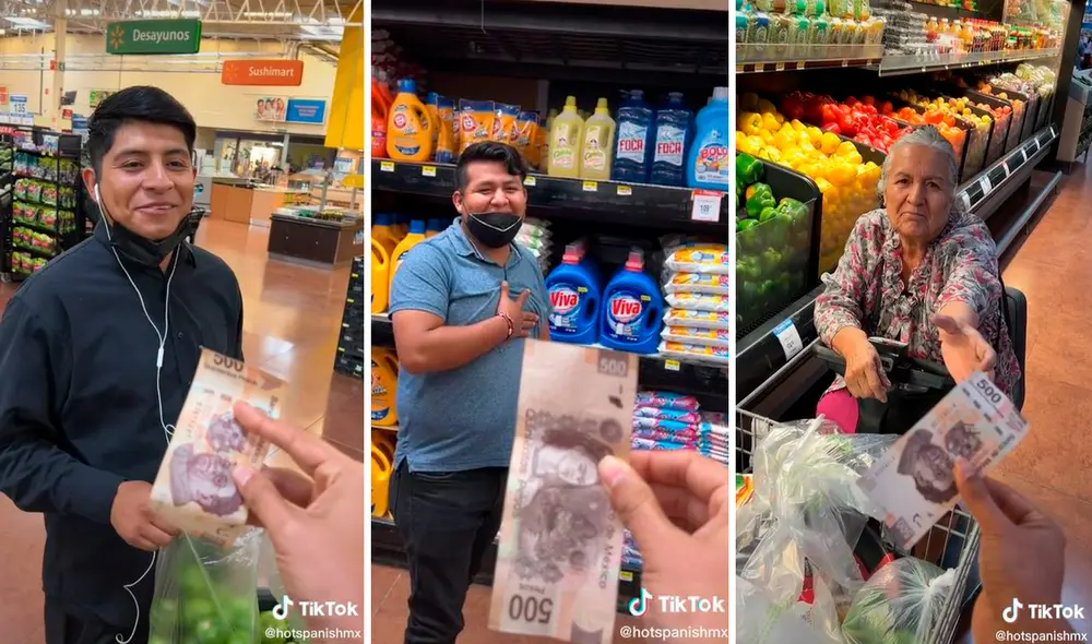 Para ganarse el billete de 500 pesos, los participantes no podían utilizar sus celulares para buscar la respuesta. Foto: composición LR/TikTok/@HotSpanish