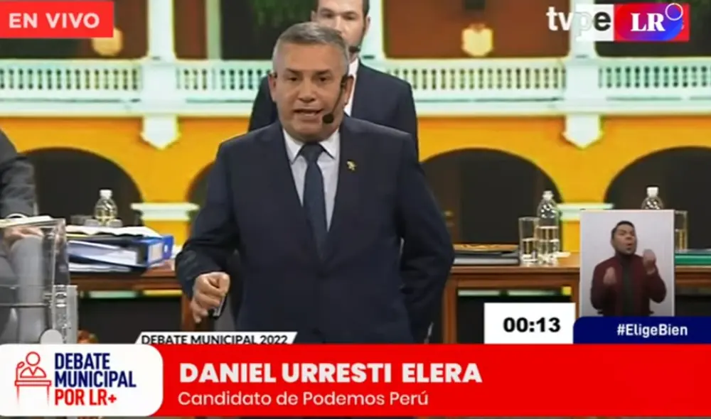 Daniel Urresti participa del debate municipal 2022. Foto: captura La República Daniel Urresti participa del debate municipal 2022. Foto: captura La República
