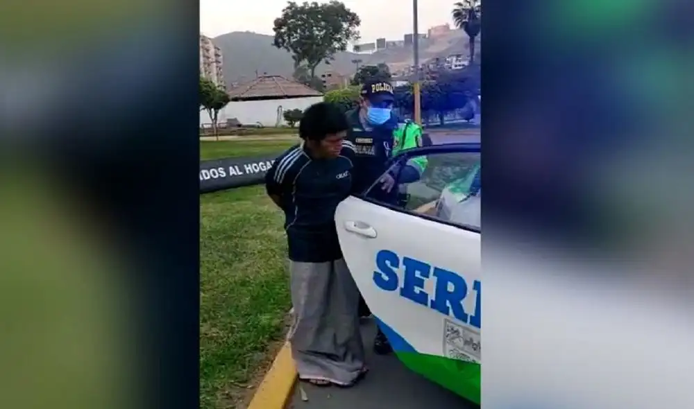 El hampón fue retenido en la cuadra 1 de la avenida Nicolás Rodrigo. Foto: municipalidad de Surco