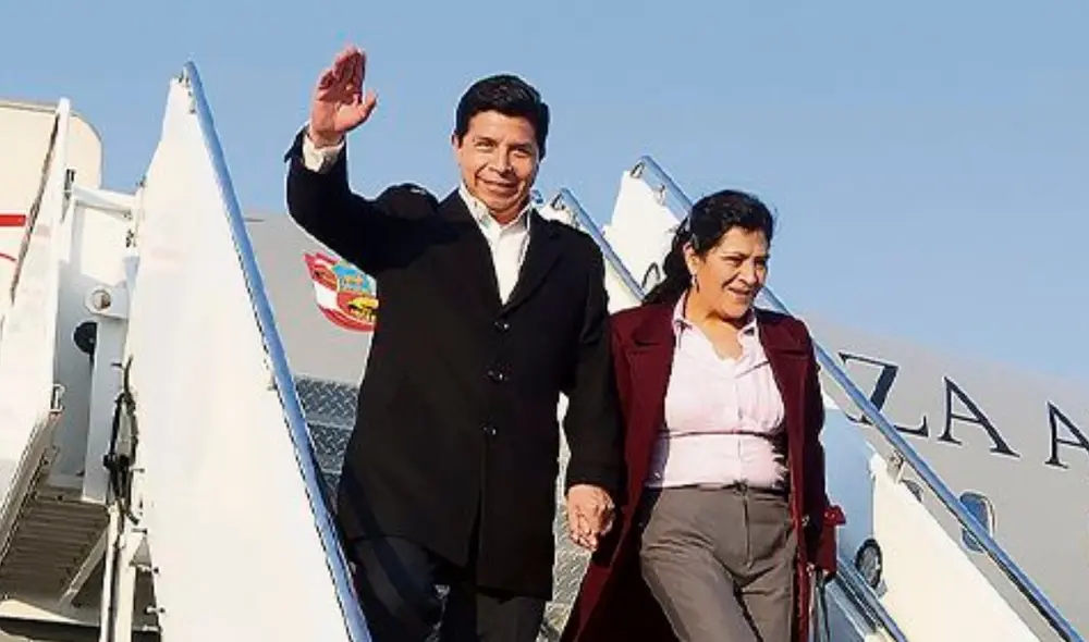 Pasajero. El presidente Castillo denunció una campaña de desinformación en su contra, pero la información consta en un documento oficial de la FAP, donde se lee 'Lay Vásquez Castillo' y 'sobrino'. Foto: Sepres