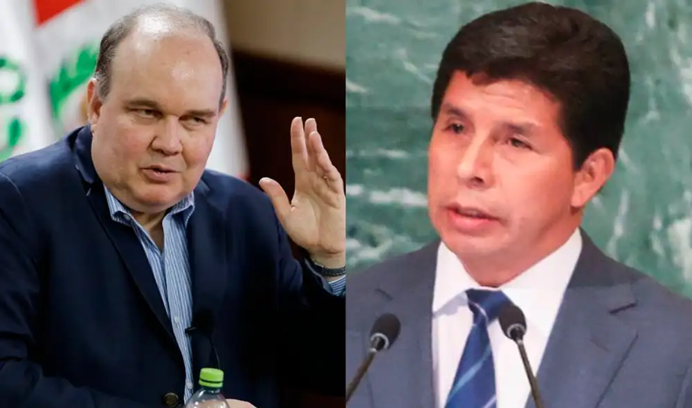 Rafael López Aliaga amenazó anteriormente a Pedro Castillo con la vacancia presidencial. Foto: presidencia/composición LR