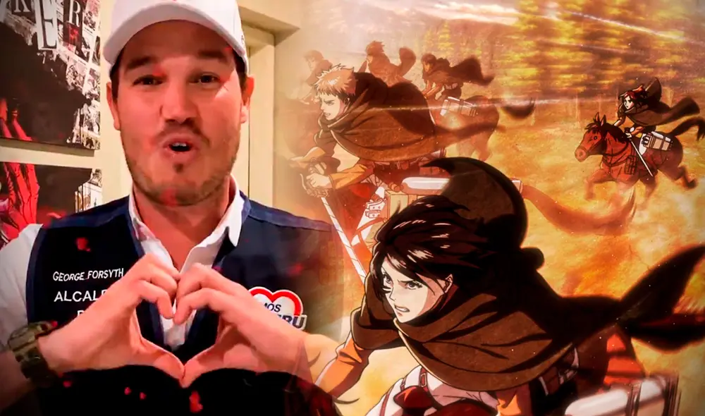 George Forsyth se volvió viral con un video para su campaña electoral en el que llama a la comunidad otaku de Lima a votar por él. Foto: Composición Captura / Wit Studio