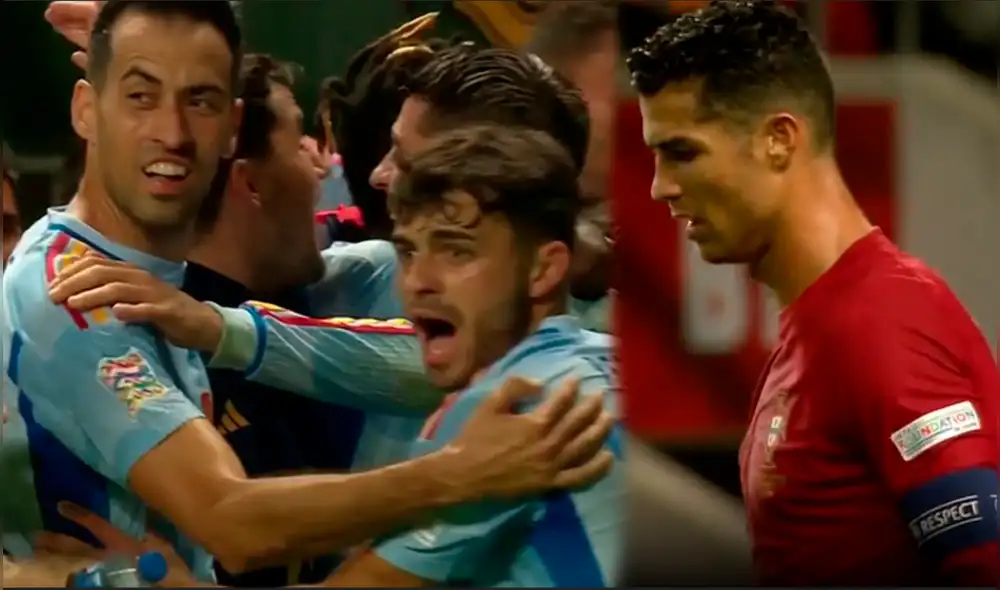 Gol que desató la euforia española. Foto: composición LR/ESPN