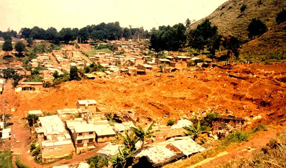 Fotografía tomada después del deslizamiento de Villatina. Foto: Difusión