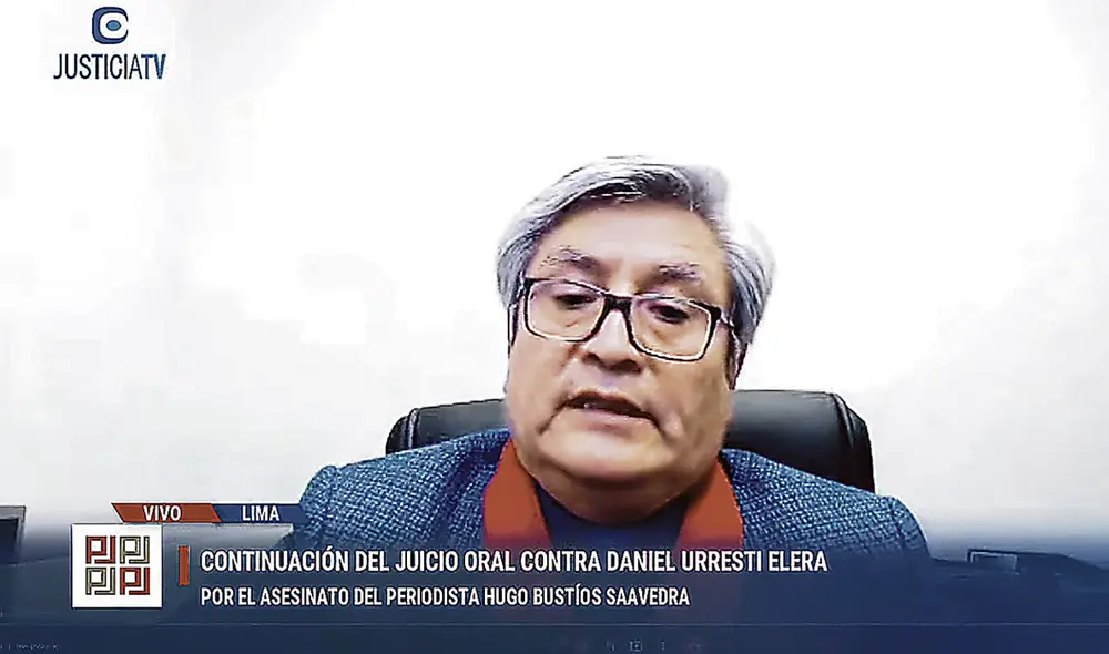 Sesión. Audiencia sobre el crimen del periodista Bustíos, por el que se acusa a Urresti, se transmitió por Justicia TV. Foto: captura Justicia TV