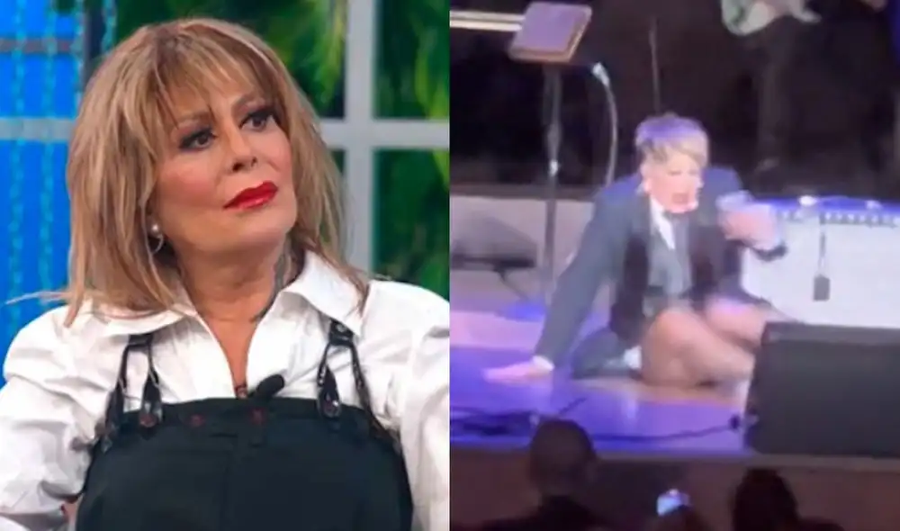 Los músicos de Alejandra Guzmán tuvieron que auxiliarla. Foto: composición LR/@codigoveracruz/Twitter/La visión Los músicos de Alejandra Guzmán tuvieron que auxiliarla. Foto: composición LR/@codigoveracruz/Twitter/La visión