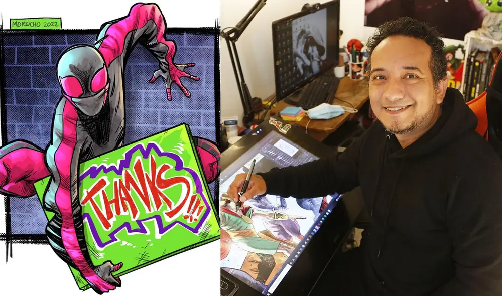 Spider-Man fue retratado por una artista peruano en los nuevos cómics de Marvel. Foto: composición LR / Facebook de Luuis Morocho / Marvel Comics