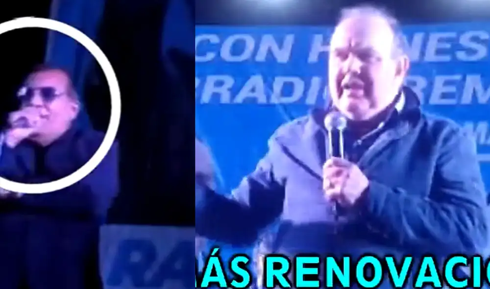 El candidato de Renovación Popular mostró su molestia por equivocación en un mitin.