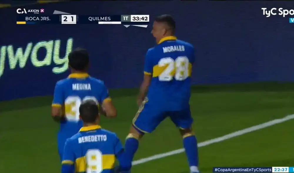 El 'Toro' Morales se estrenó en la Copa Argentina con un golazo. Foto: captura/TyC Sports El 'Toro' Morales se estrenó en la Copa Argentina con un golazo. Foto: captura/TyC Sports