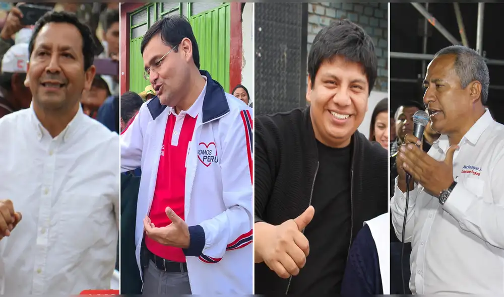 Clemente Flores, Jorge Pérez, Marvin Palma y Alexander Rodríguez postulan a la región Lambayeque. Foto: Composición La República