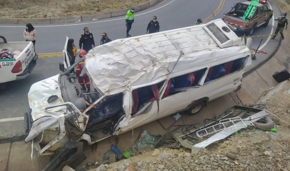 Vehículo siniestrado. Foto: PNP Vehículo siniestrado. Foto: PNP