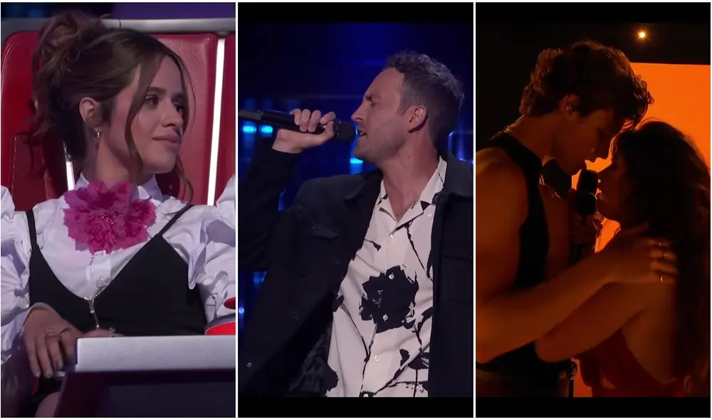 La intérprete de “Havana” quedó sorprendida con la voz del concursante. Foto: composición LR/The Voice