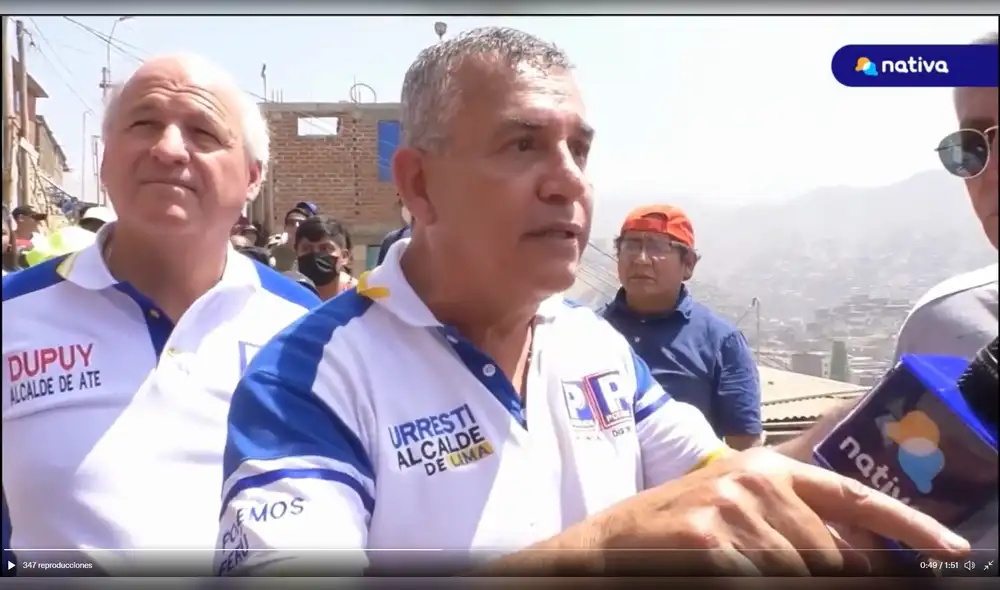 Daniel Urresti se refirió a su candidato a teniente alcalde, José Luna Morales. Foto: captura de Nativa TV Daniel Urresti se refirió a su candidato a teniente alcalde, José Luna Morales. Foto: captura de Nativa TV