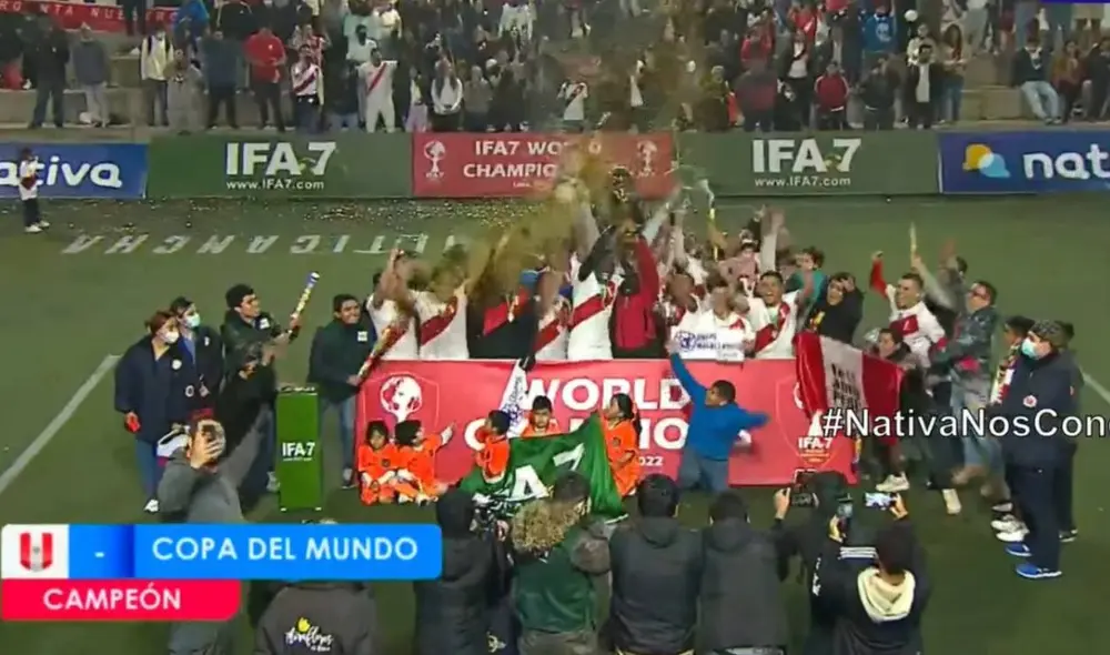 La Bicolor de fútbol 7 se llevó el primer lugar en el campeonato mundial. Foto: captura Nativa