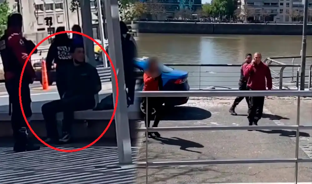 El acusado tuvo que ser auxiliado por las autoridades. Foto: composición LR/captura de Instagram/diariolacapitalmdp. El acusado tuvo que ser auxiliado por las autoridades. Foto: composición LR/captura de Instagram/diariolacapitalmdp.