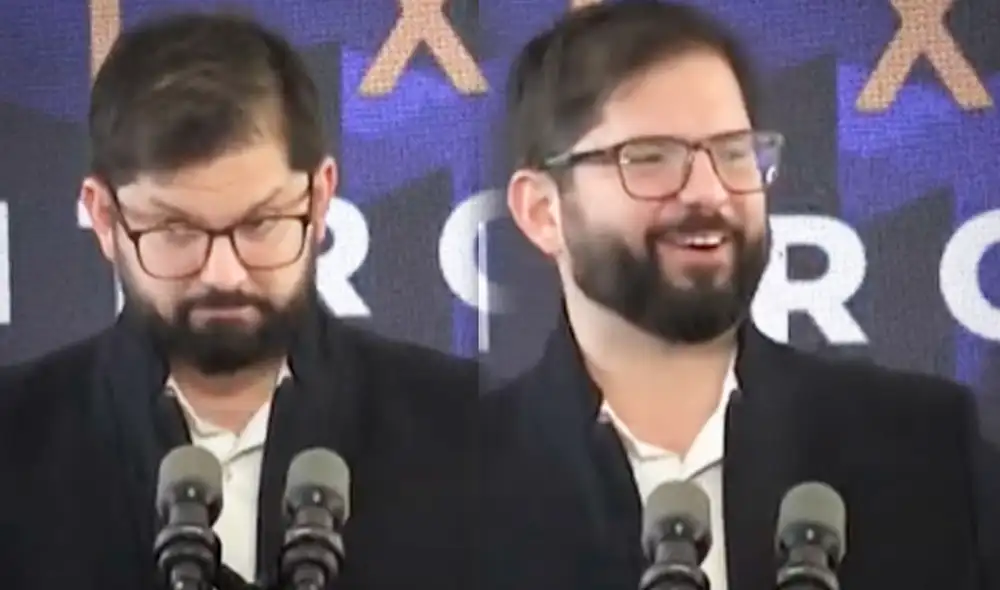 Gabriel Boric provocó la risa de los asistentes tras peculiar sonido en un discurso. Foto: Composición/LR/Meganoticias