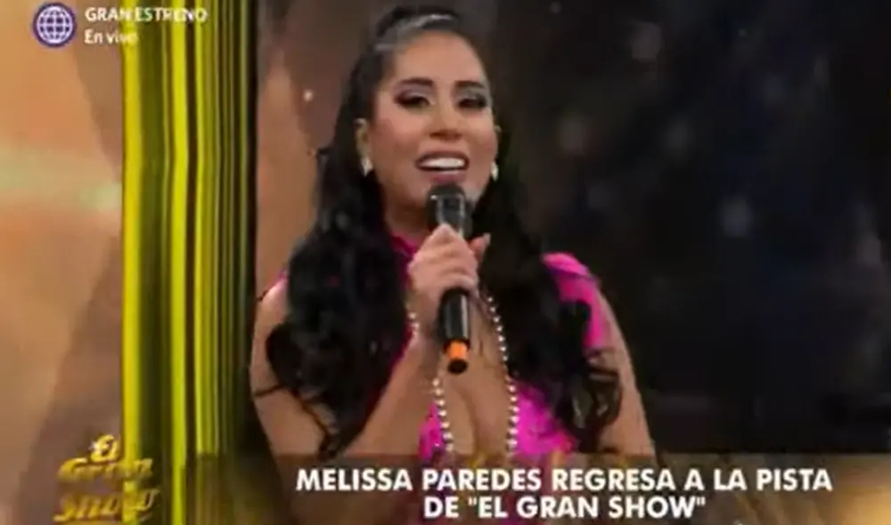 Melissa Paredes vuelve a la pista de “El gran show” tras casi un año alejada de la TV. Foto: captura