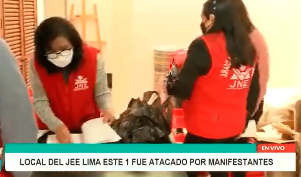 Local del Jurado Electoral Especial de Lima Este fue atacado por manifestantes el 29 de setiembre último. Foto: JNE/Twitter Local del Jurado Electoral Especial de Lima Este fue atacado por manifestantes el 29 de setiembre último. Foto: JNE/Twitter