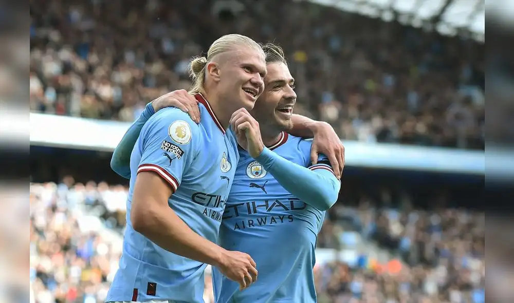 Haaland anotó un nuevo hat-trick en la Premier League. Lo sufrieron los diablos rojos. Foto: EFE