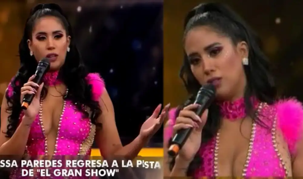 Melissa Paredes se presentó en televisión el programa "El gran show". Foto: Composición LR / Capturas de América