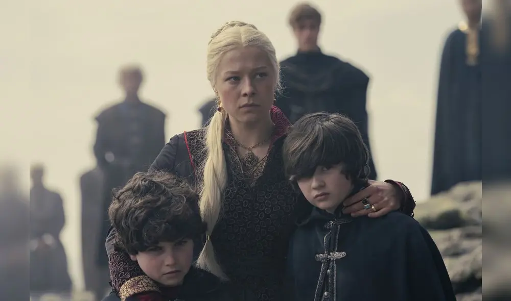 Rhaenyra junto a sus hijos Jacaerys y Lucerys. Foto: House of the dragon/Twitter