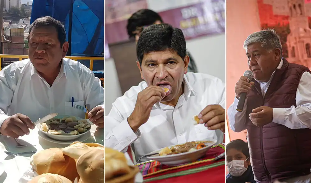 Benigno Cornejo y Rohel Sánchez comieron adobo, Justo Mayta desayunó sandwich y chocolate. Foto: Composición La República/Rodrigo Talavera Benigno Cornejo y Rohel Sánchez comieron adobo, Justo Mayta desayunó sandwich y chocolate. Foto: Composición La República/Rodrigo Talavera