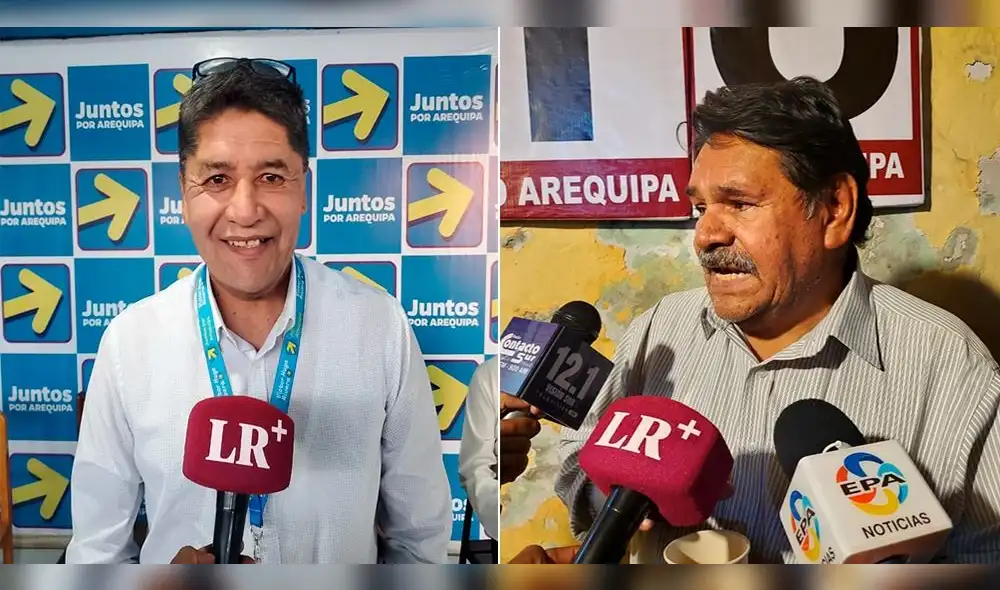 Víctor Hugo Rivera por Juntos por el Desarrollo de Arequipa y Luis Roberto Gamero Juárez por Yo Arequipa. Foto: La República Víctor Hugo Rivera por Juntos por el Desarrollo de Arequipa y Luis Roberto Gamero Juárez por Yo Arequipa. Foto: La República