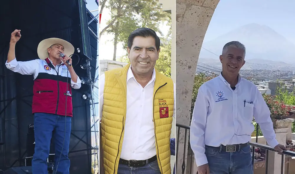 Vera aún es seguido de cerca por Hermes Oscco, mientras que Freddy Zegarra lidera en Bustamante. Bolliger ya tiene asegurada la elección en Yanahuara. Foto: composición LR/Facebook