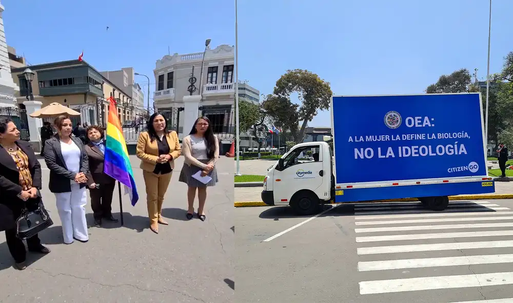 Dentro de las instalaciones del Congreso se registró la presencia de un carro que difundía un mensaje discriminador. Foto: composición LR / captura de Twitter Dentro de las instalaciones del Congreso se registró la presencia de un carro que difundía un mensaje discriminador. Foto: composición LR / captura de Twitter