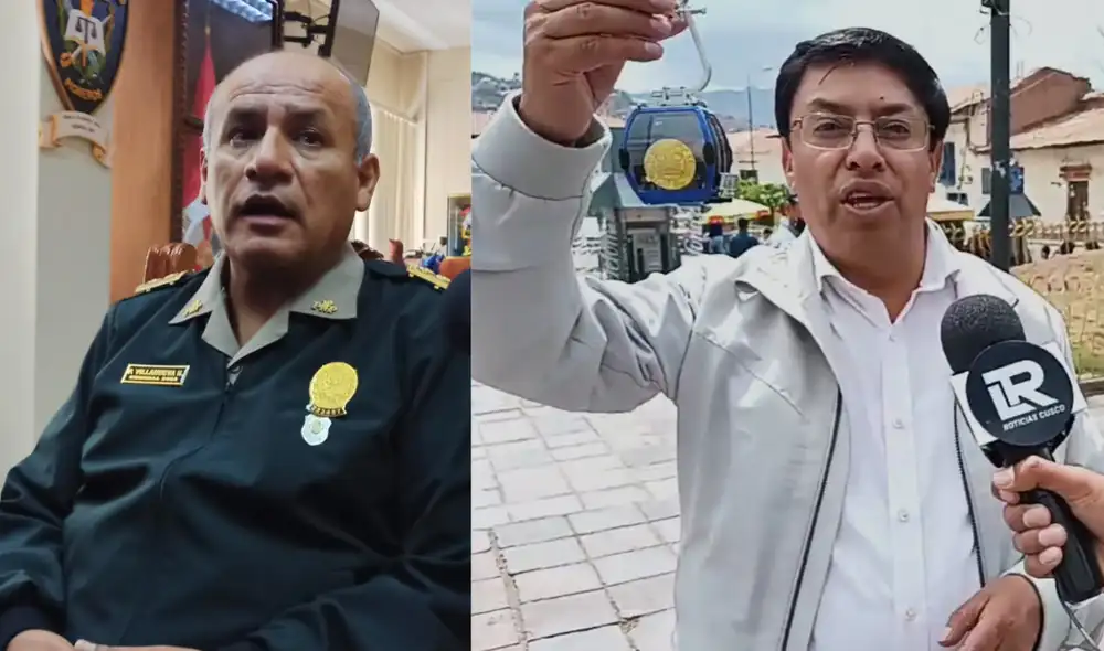 General PNP Pedro Villanueva y Albert Arena. Foto: Alexander Flores/LR noticias