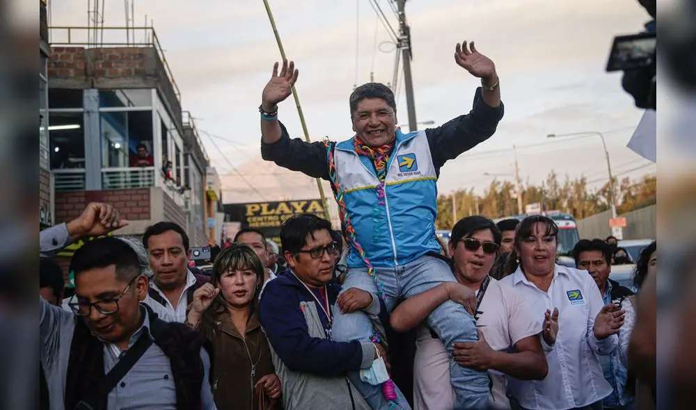 Víctor Hugo Rivera celebrando. Foto: Rodrigo Talavera/La República