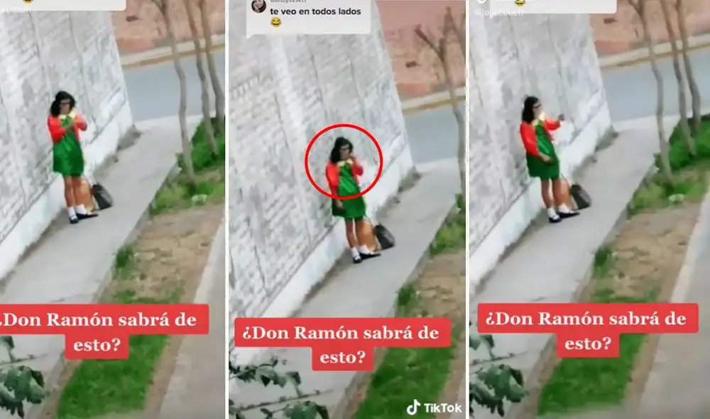 Algunos cibernautas creen que la Chilindrina de Huacho solo comía. Foto: composición LR/captura de TikTok/@josel.obeh