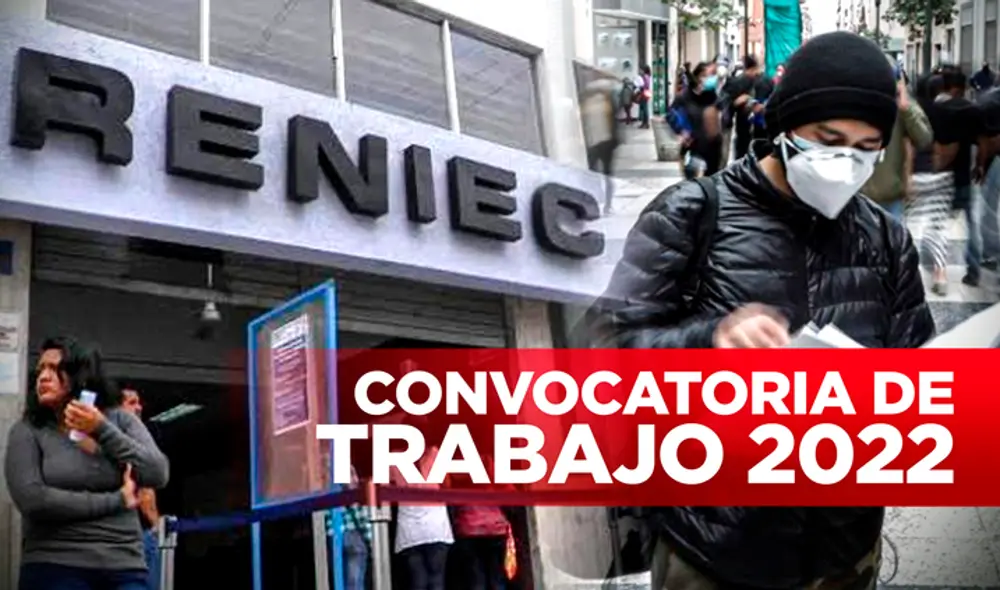 La convocatoria de trabajo se anunció a través de las redes sociales de Reniec. Foto: Composición La República