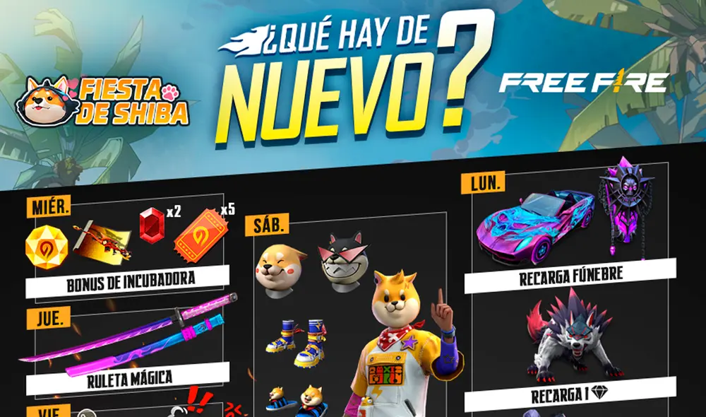 Revisa aquí todo lo que trae la nueva agenda semanal de Free Fire. Foto: Garena
