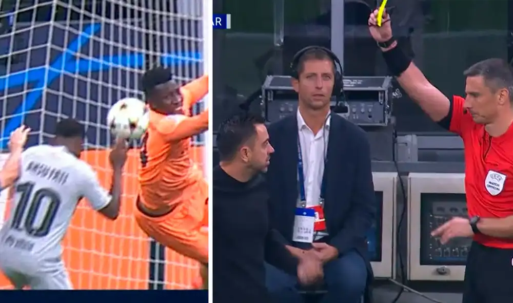 Xavi Hernández fue amonestado por reclamar una jugada. Foto: captura/ESPN 2