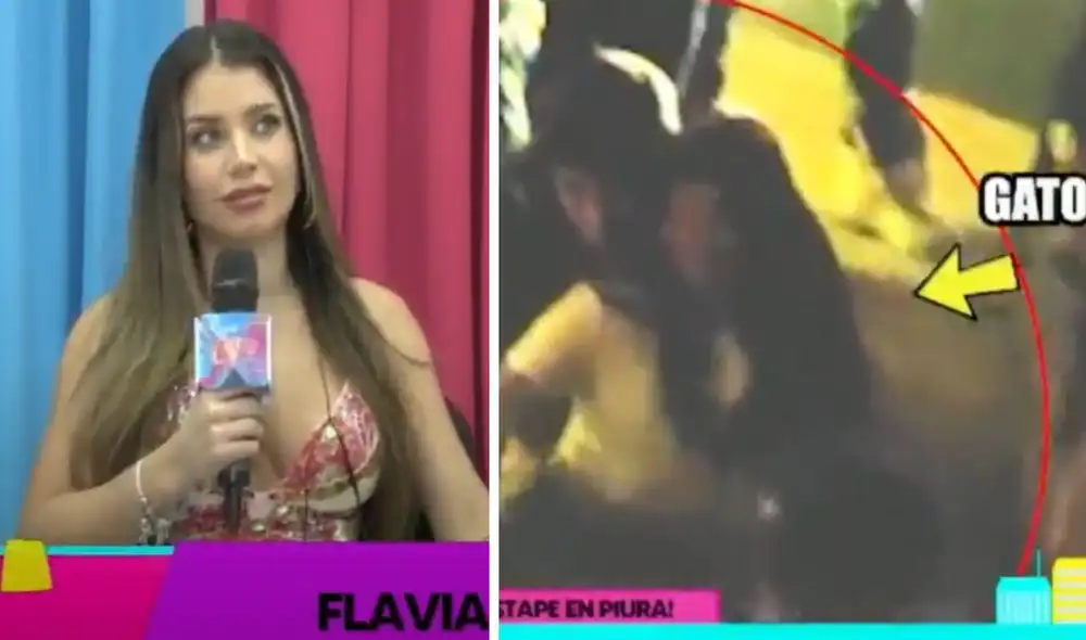 Flavia Laos fue consultada sobre el ampay de Rodrigo Cuba. Foto: captura de Willax