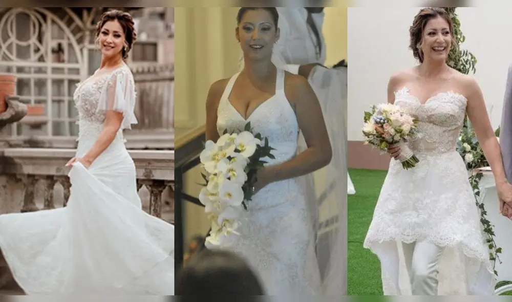 Karla Tarazona y sus vestidos de novia. Foto: composición LR/laultima/apnoticias