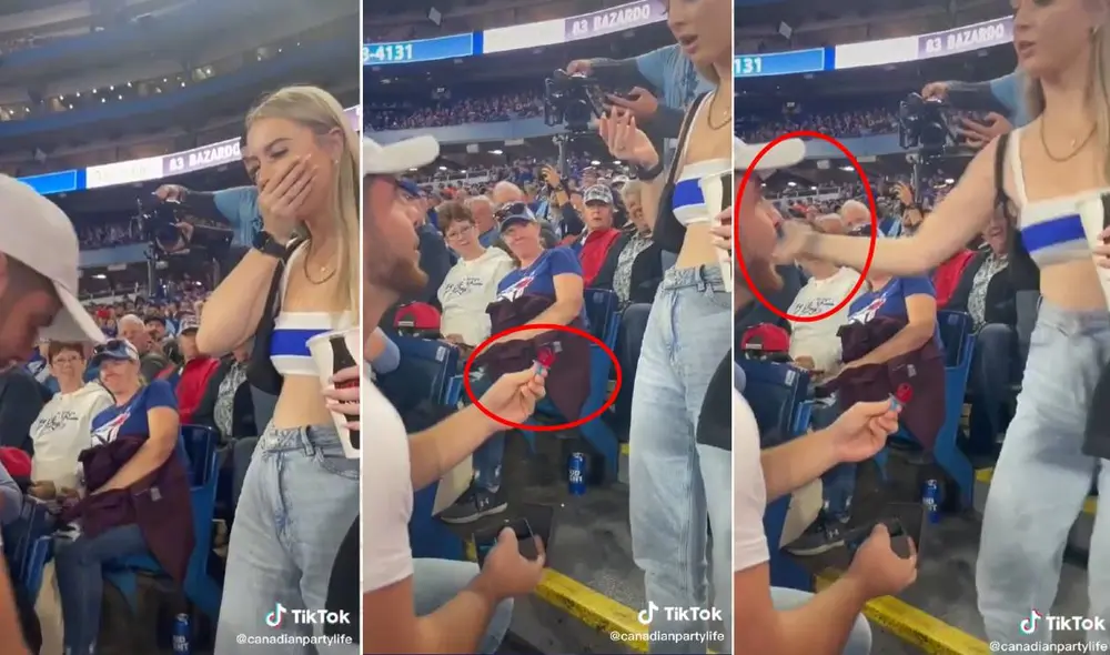 El curioso hecho se llevó a cabo en el estadio Rogers Centro de Canadá. Foto: composición LR/captura de TikTok/ @canadianpartylife El curioso hecho se llevó a cabo en el estadio Rogers Centro de Canadá. Foto: composición LR/captura de TikTok/ @canadianpartylife