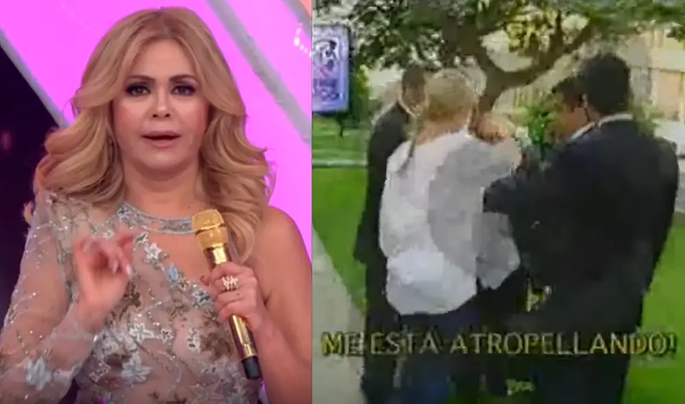 Gisela Valcárcel y la vez que agredió a un anciano en la vía pública. Foto: composición LR/ captura de América TV/ captura de Latina Gisela Valcárcel y la vez que agredió a un anciano en la vía pública. Foto: composición LR/ captura de América TV/ captura de Latina