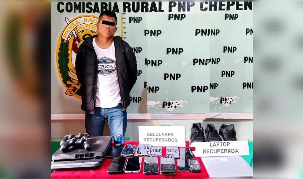 Objetos robados fueron recuperados en casa de uno de los asaltantes. Foto: PNP Objetos robados fueron recuperados en casa de uno de los asaltantes. Foto: PNP