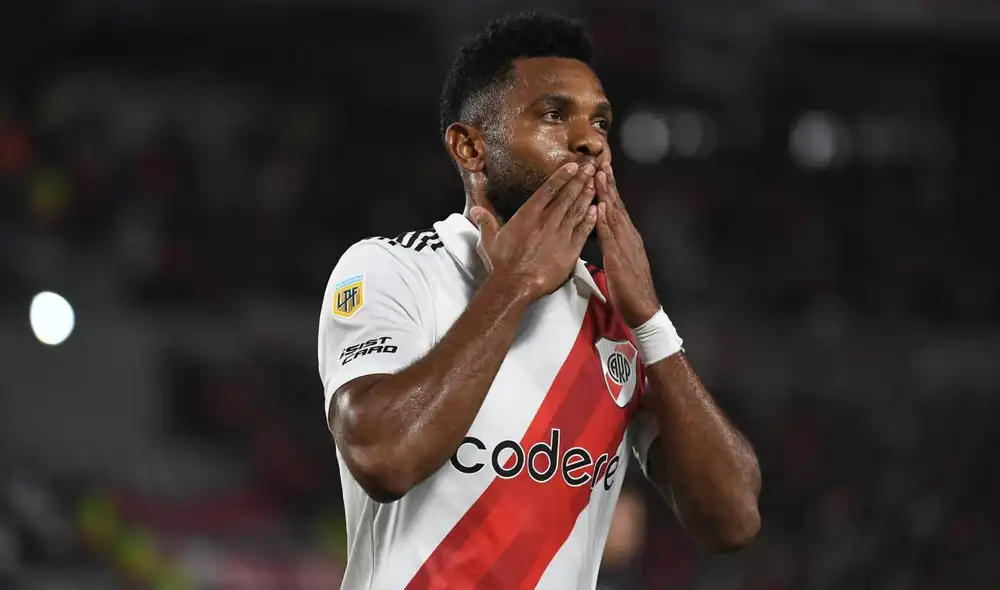 Los millonarios ganaron con un doblete de Miguel Borja. Foto: Twitter River Plate Los millonarios ganaron con un doblete de Miguel Borja. Foto: Twitter River Plate