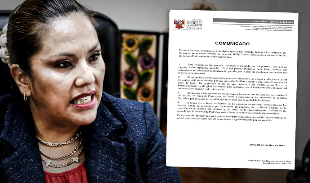 Digna Calle se pronunció sobre la presunta reunión con Huerta. Foto: composición LR Digna Calle se pronunció sobre la presunta reunión con Huerta. Foto: composición LR