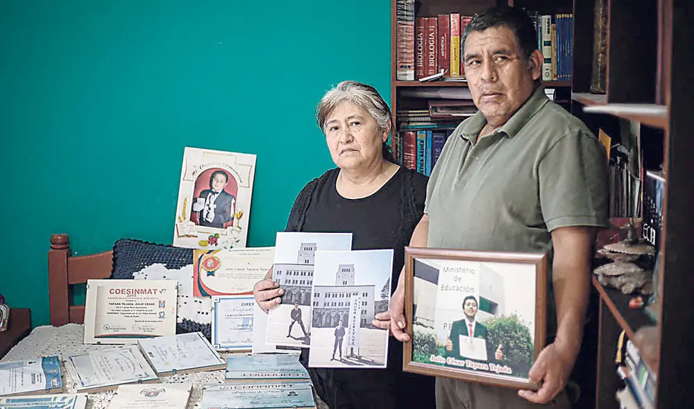 Conmocionados. Padres de Julio no saben cómo murió en Japón. Esperan apoyo de la Cancillería para repatriar sus restos. Conmocionados. Padres de Julio no saben cómo murió en Japón. Esperan apoyo de la Cancillería para repatriar sus restos.