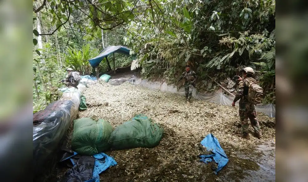 Pozas estaban habilitadas para macerar entre 400 y 500 arrobas de coca. Foto: PNP