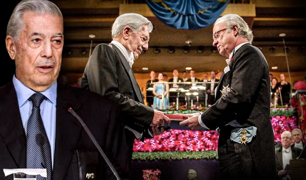 El discurso de Vargas Llosa provocó las lágrimas de sus familiares. Foto: composición LR/Andina