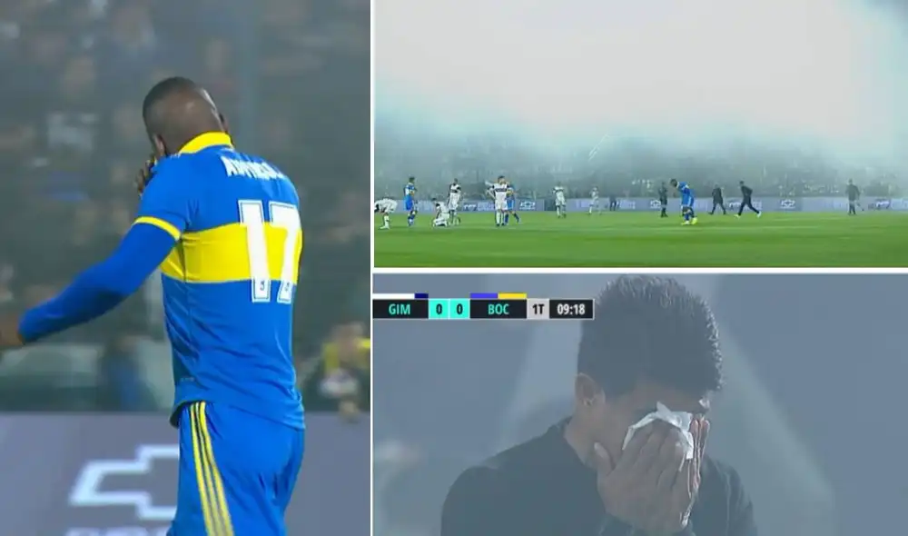 El encuentro entre Boca Juniors y Gimnasia tuvo que ser detenido. Foto: captura/ESPN El encuentro entre Boca Juniors y Gimnasia tuvo que ser detenido. Foto: captura/ESPN
